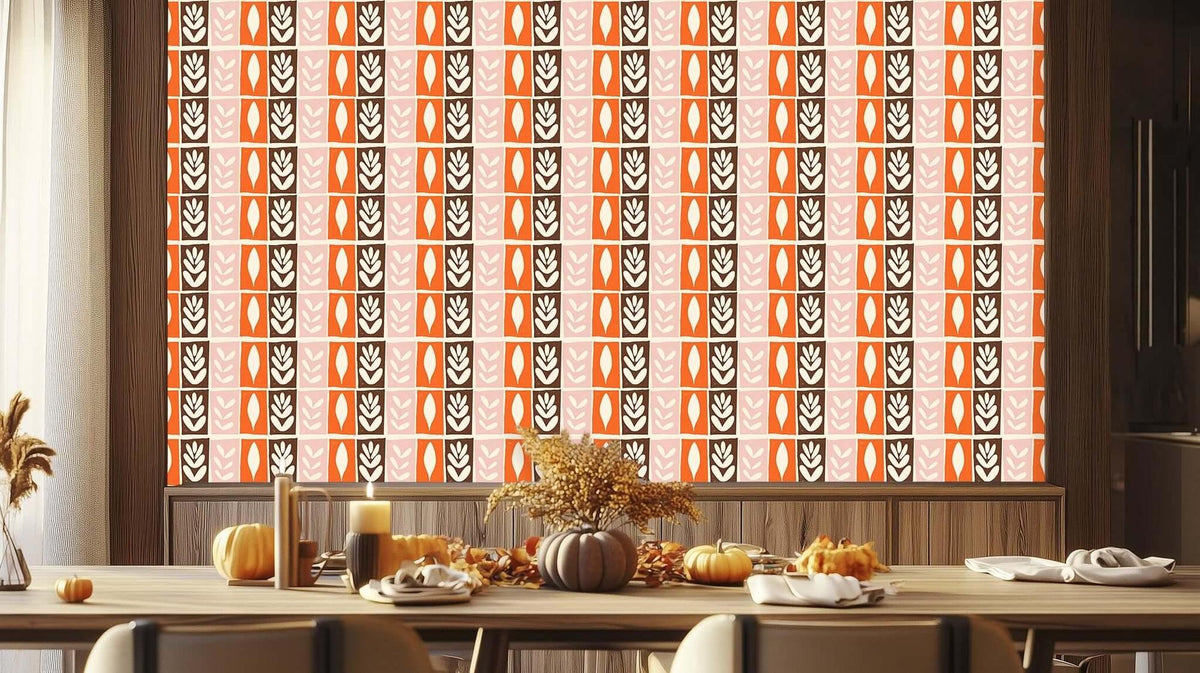 Chic Leaf Pattern wall mural Mural wallpaper - XWALLX