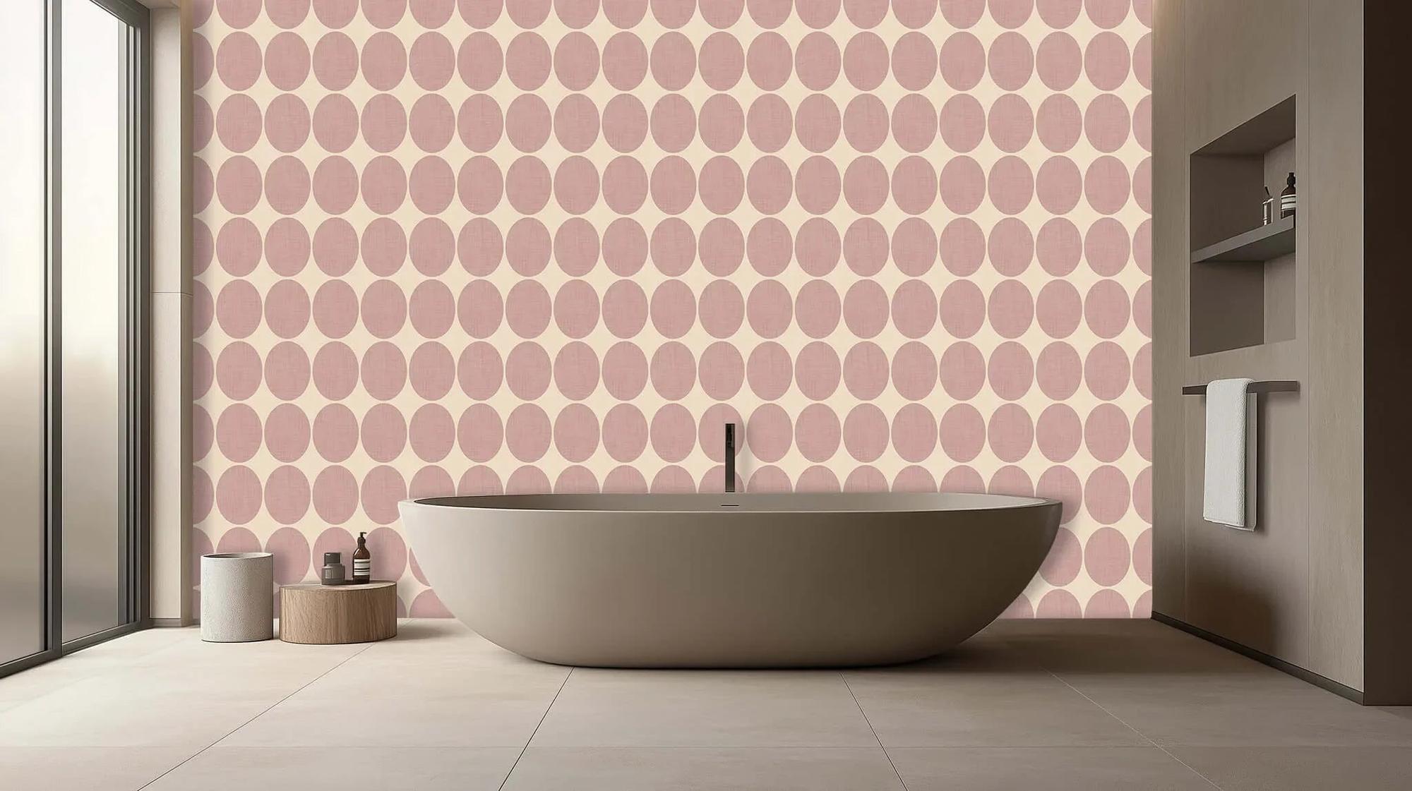 Şık Pembe ve Krem Geometrik Duvar posteri - XWALLX