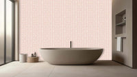 textured pink Blush Stripe Wall Mural for a durable hotel feature wall