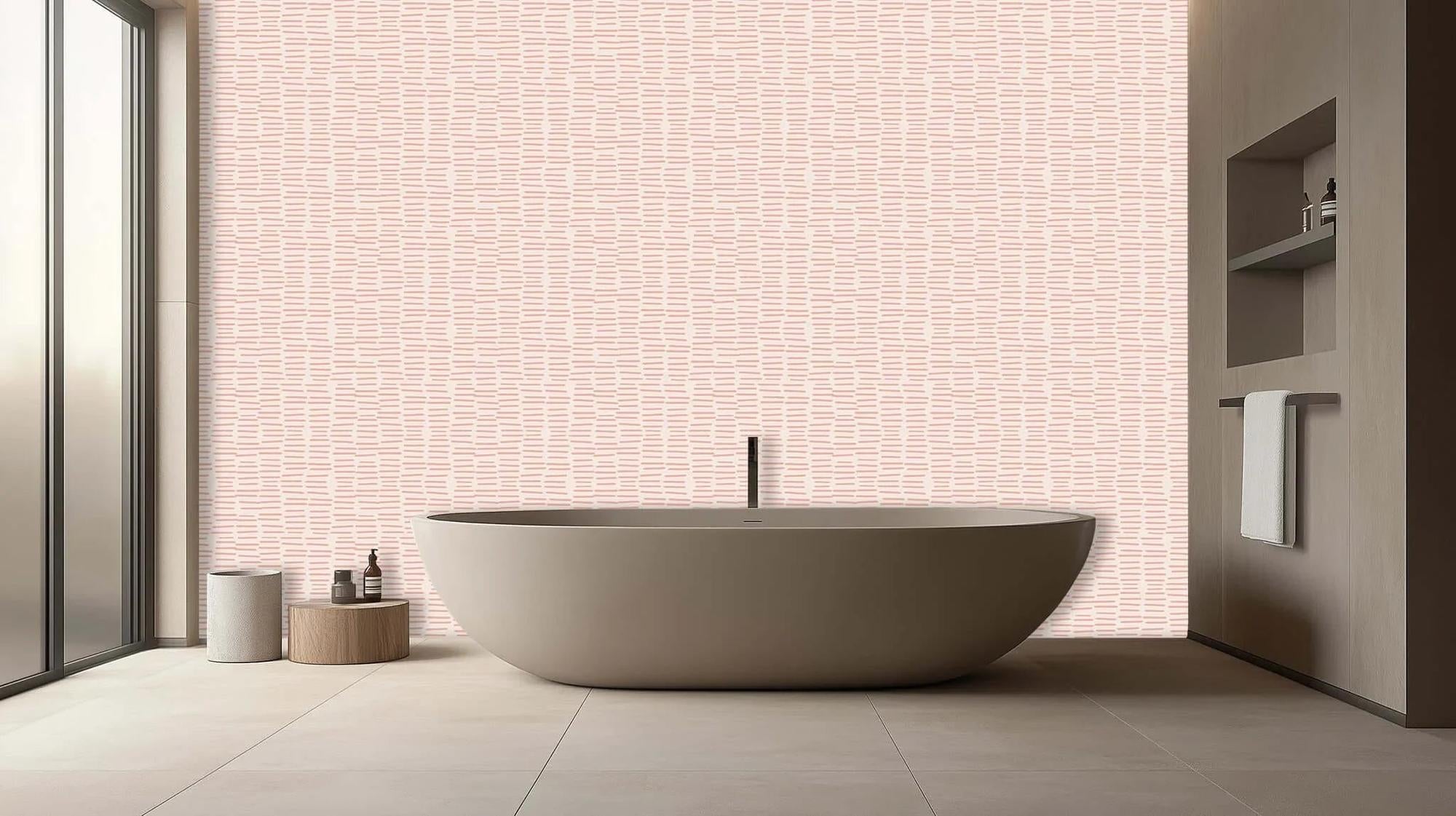 Textured Blush Stripe wall mural - XWALLX