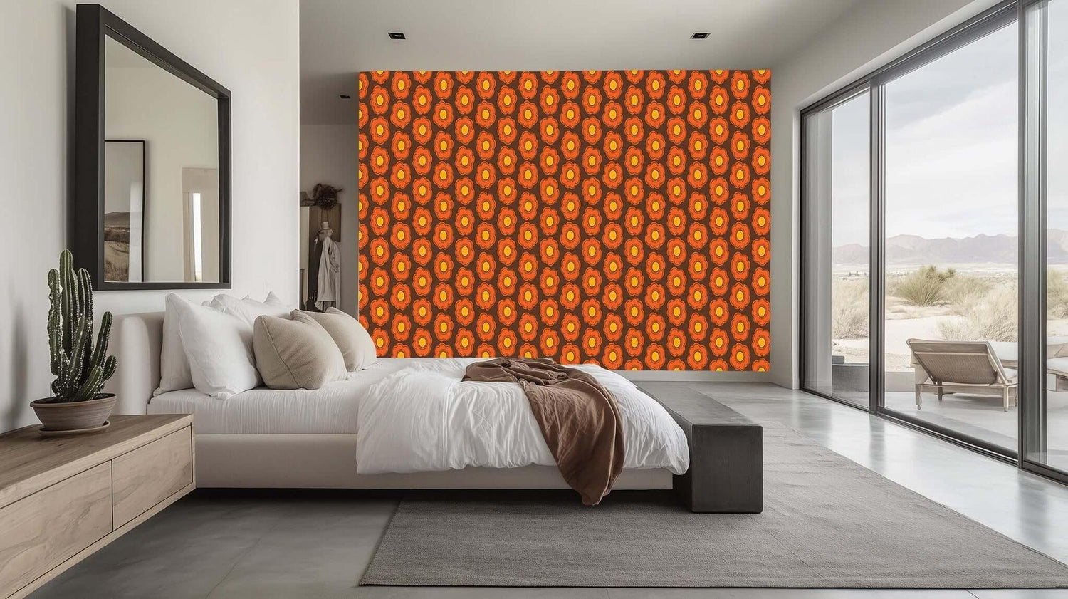 Vibrant Floral Burst wallpaper mural - XWALLX