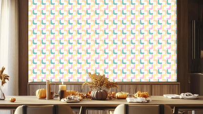 Curvy Pastel Patterns wall mural Mural wallpaper - XWALLX