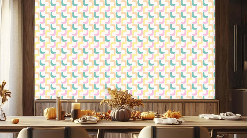 Curvy Pastel Patterns Duvar posteri Poster duvar kağıdı - XWALLX