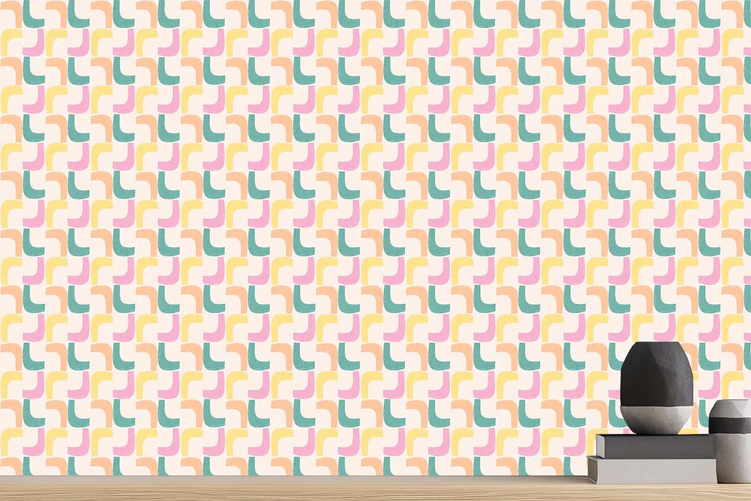 Curvy Pastel Patterns Duvar posteri Duvar sanatı - XWALLX