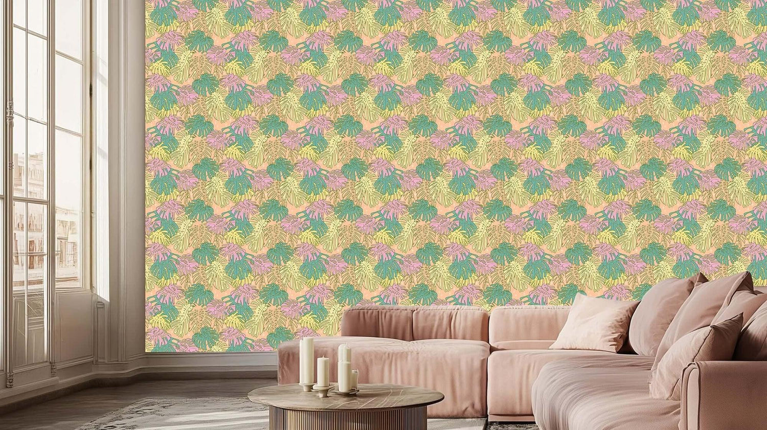 Tropical Monstera Delight duvar dekoru - XWALLX