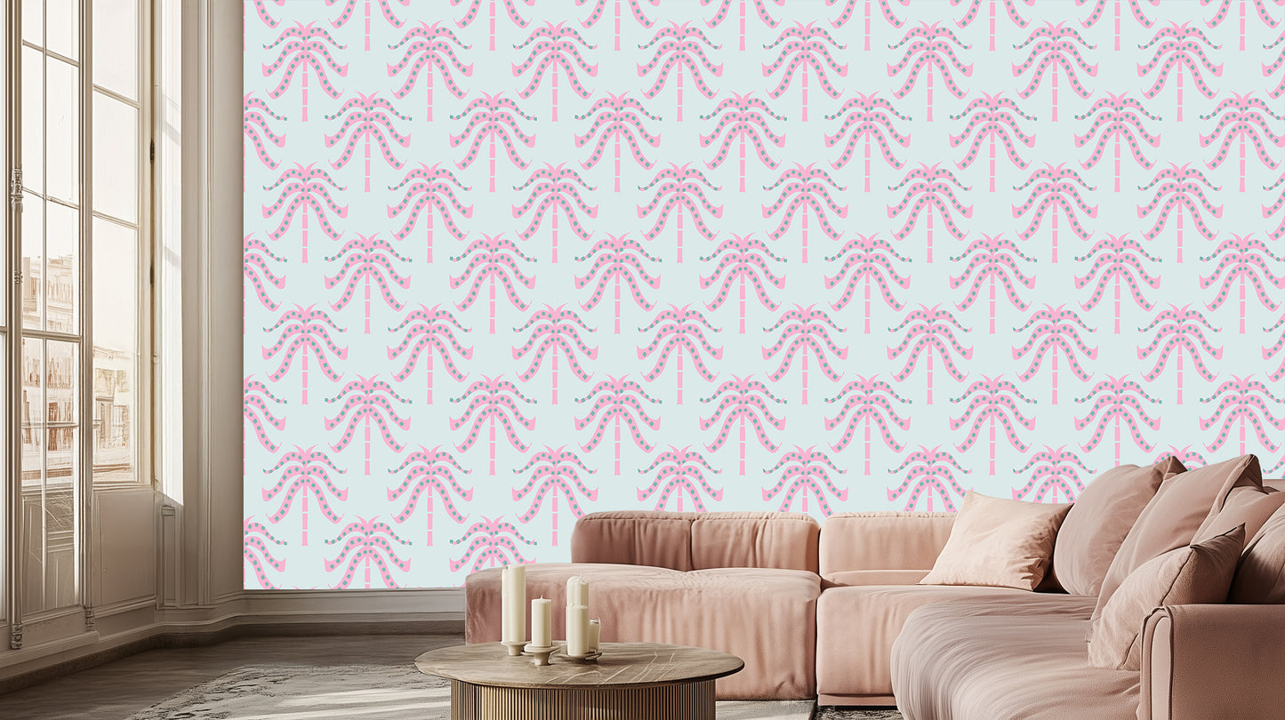 Whimsical Palm Pattern wall mural Mural wall decor - XWALLX