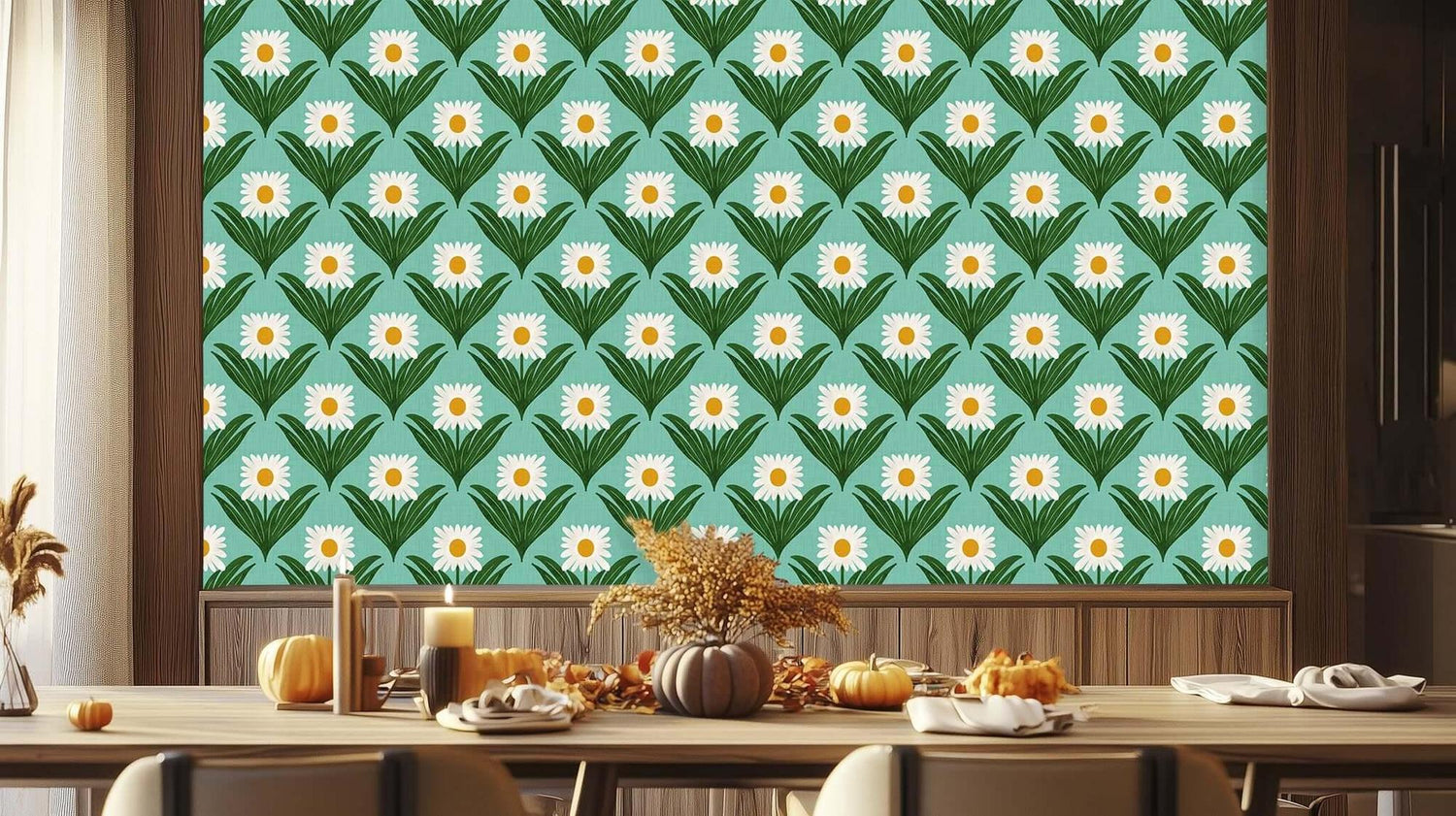 Daisy Delight Floral duvar kağıdı - XWALLX