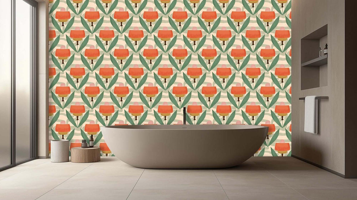 Vibrant Tulip Blossom wall mural - XWALLX