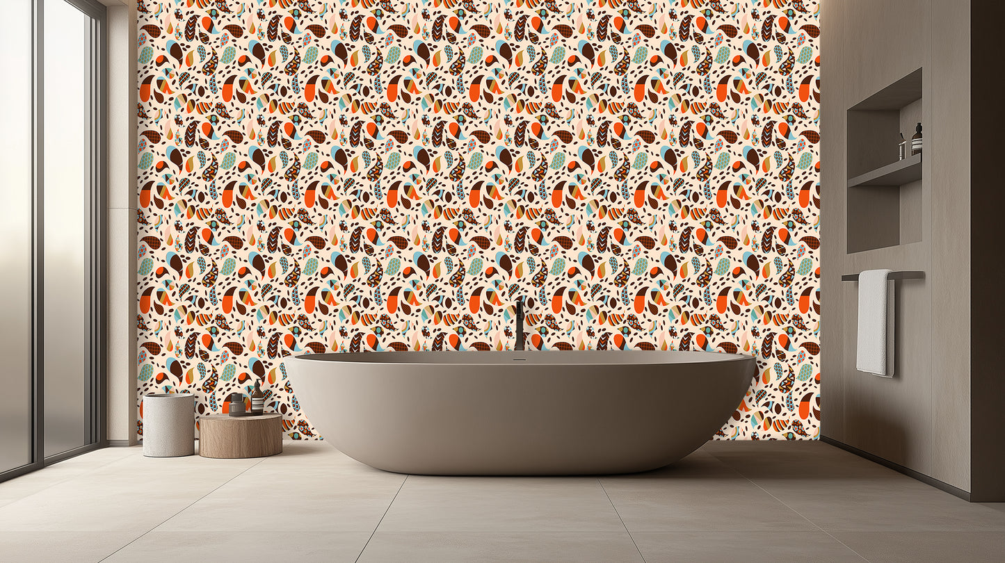 Whimsical Botanical Shapes wall mural - XWALLX