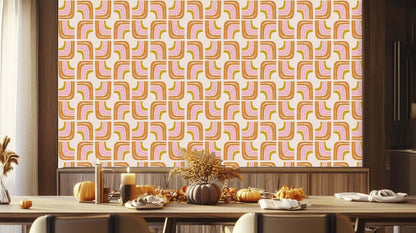 Retro Curved Lines wall mural Mural wall mural - XWALLX