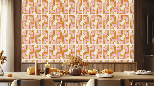 Retro Curved Lines wall mural Mural wall mural - XWALLX