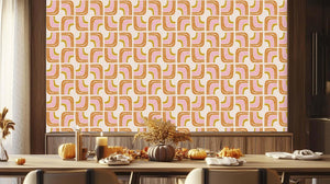 Retro Curved Lines wall mural Mural wall mural - XWALLX