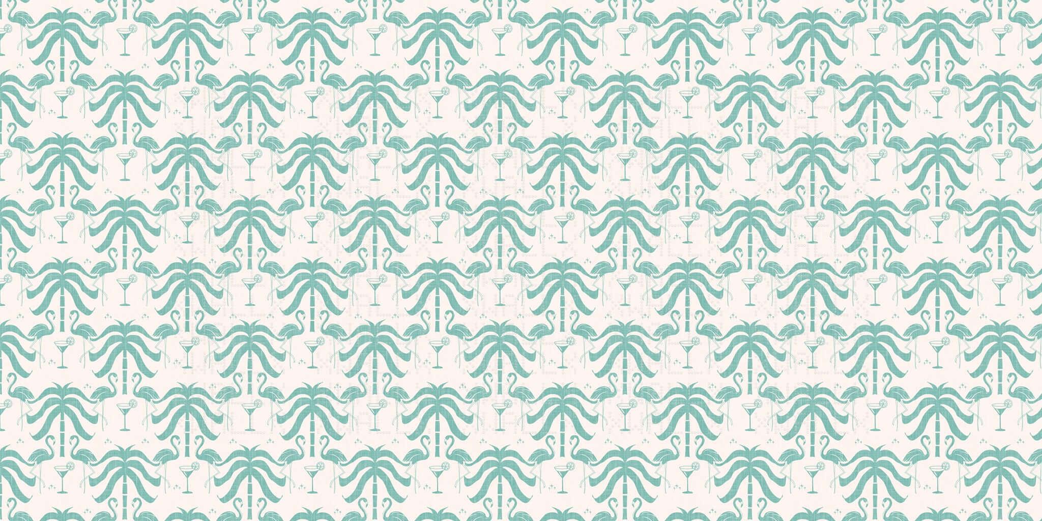 Tropikal Flamingo Kokteyl Duvar Posteri