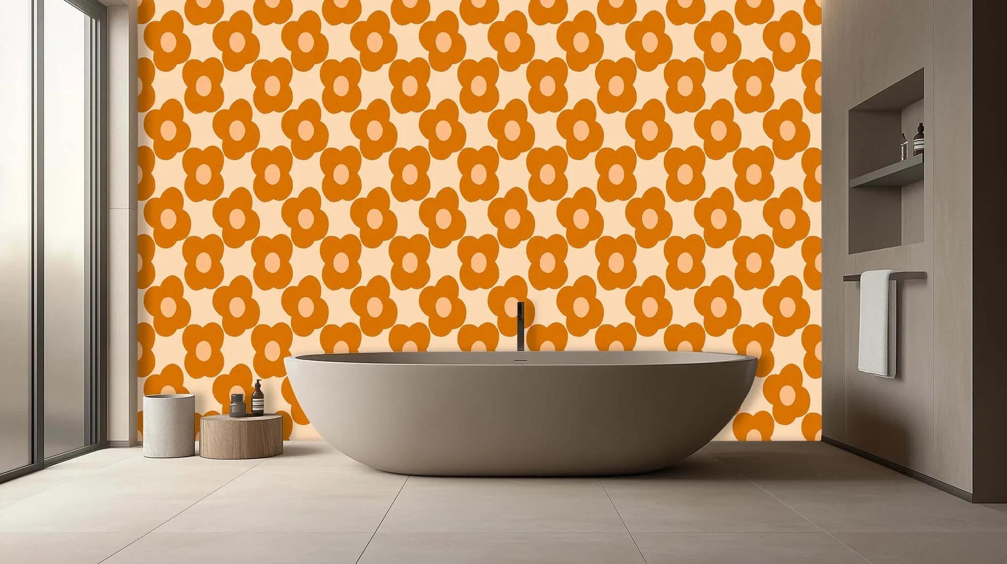Retro Floral Pattern wall mural Mural wall mural - XWALLX