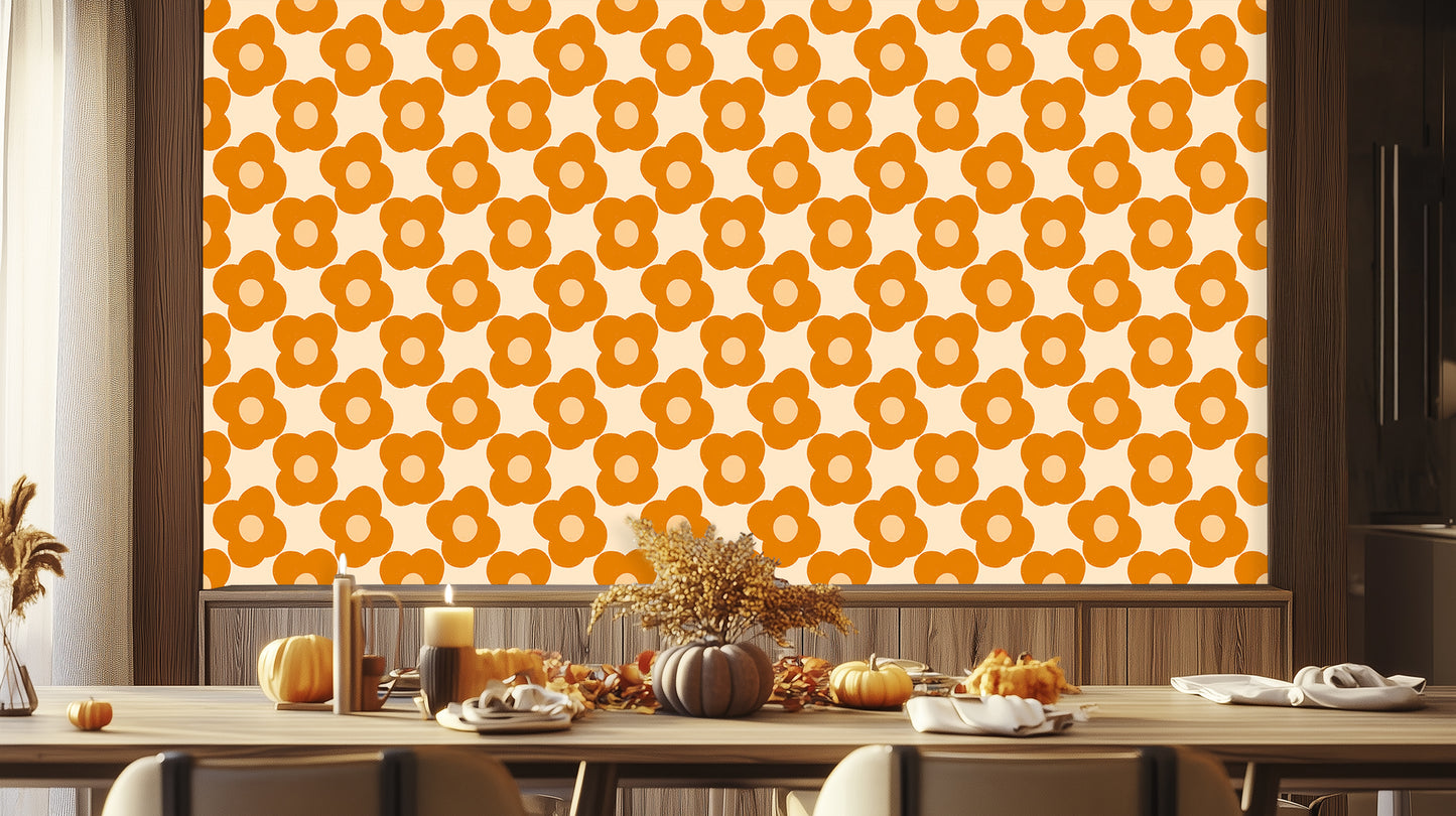 Retro Floral Pattern wall mural Mural wallpaper - XWALLX