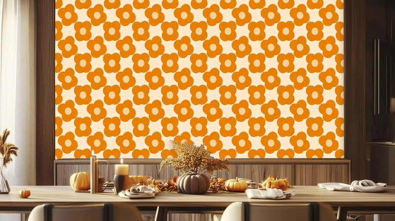 Retro Floral Pattern wall mural Mural wallpaper - XWALLX