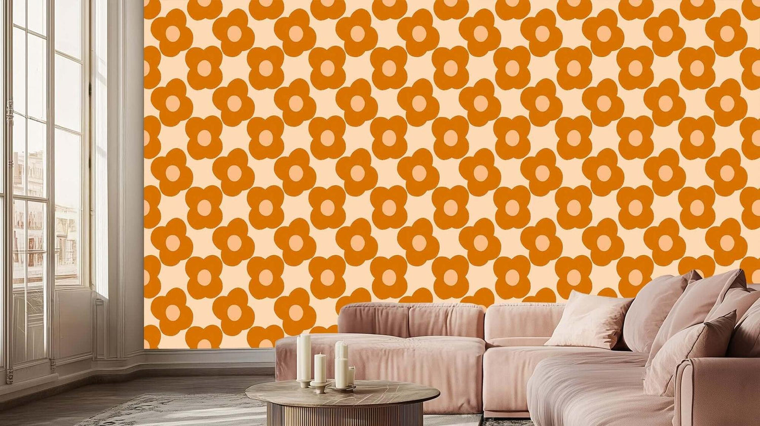 Retro Floral Pattern wall mural Mural wall decor - XWALLX