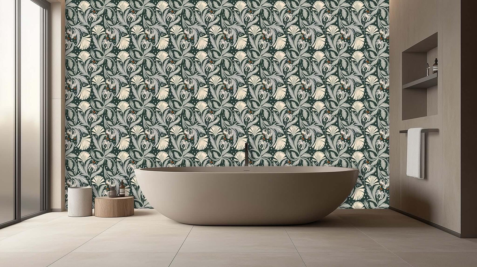 Elegant Floral Harmony wall mural Mural wallpaper mural - XWALLX