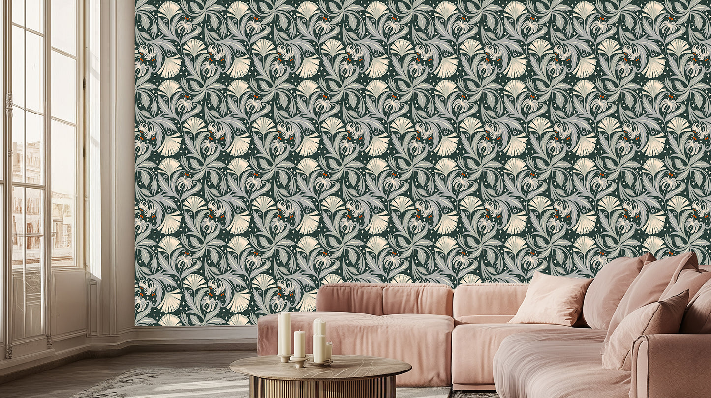 Elegant Floral Harmony wall mural Mural wall decor - XWALLX