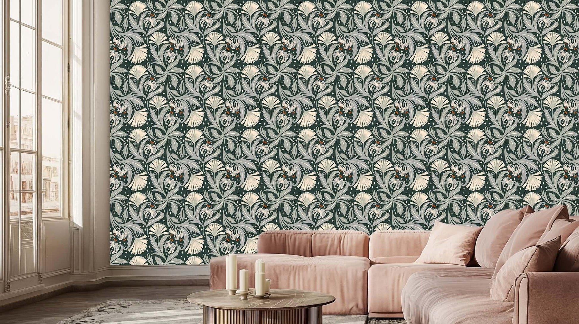 Elegant Floral Harmony wall mural Mural wall decor - XWALLX