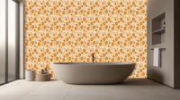 Warm Floral orange Inspiration wall mural 