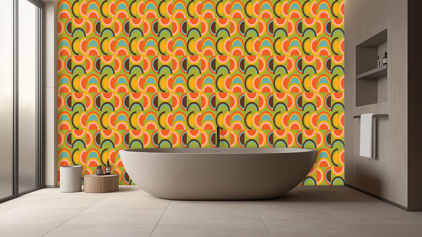 Vibrant Abstract Curves wall mural Mural wallpaper mural - XWALLX