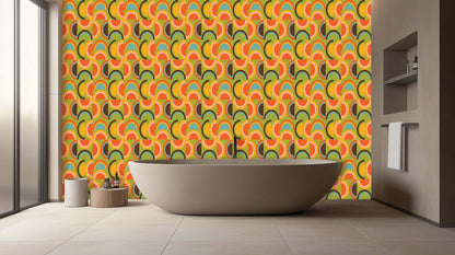 Vibrant Abstract Curves wall mural Mural wallpaper mural - XWALLX