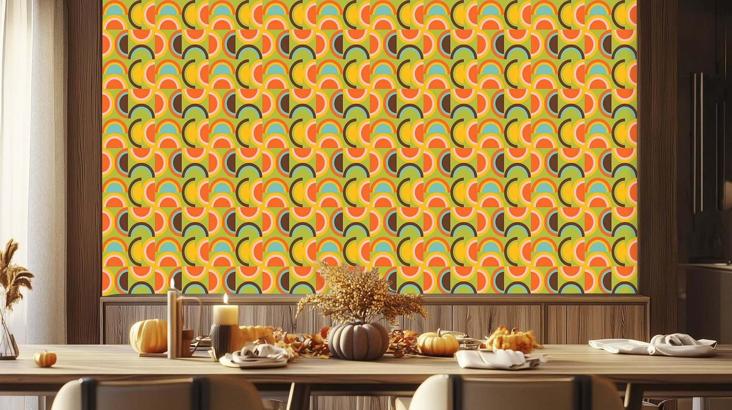 Vibrant Abstract Curves wall mural Mural wallpaper - XWALLX