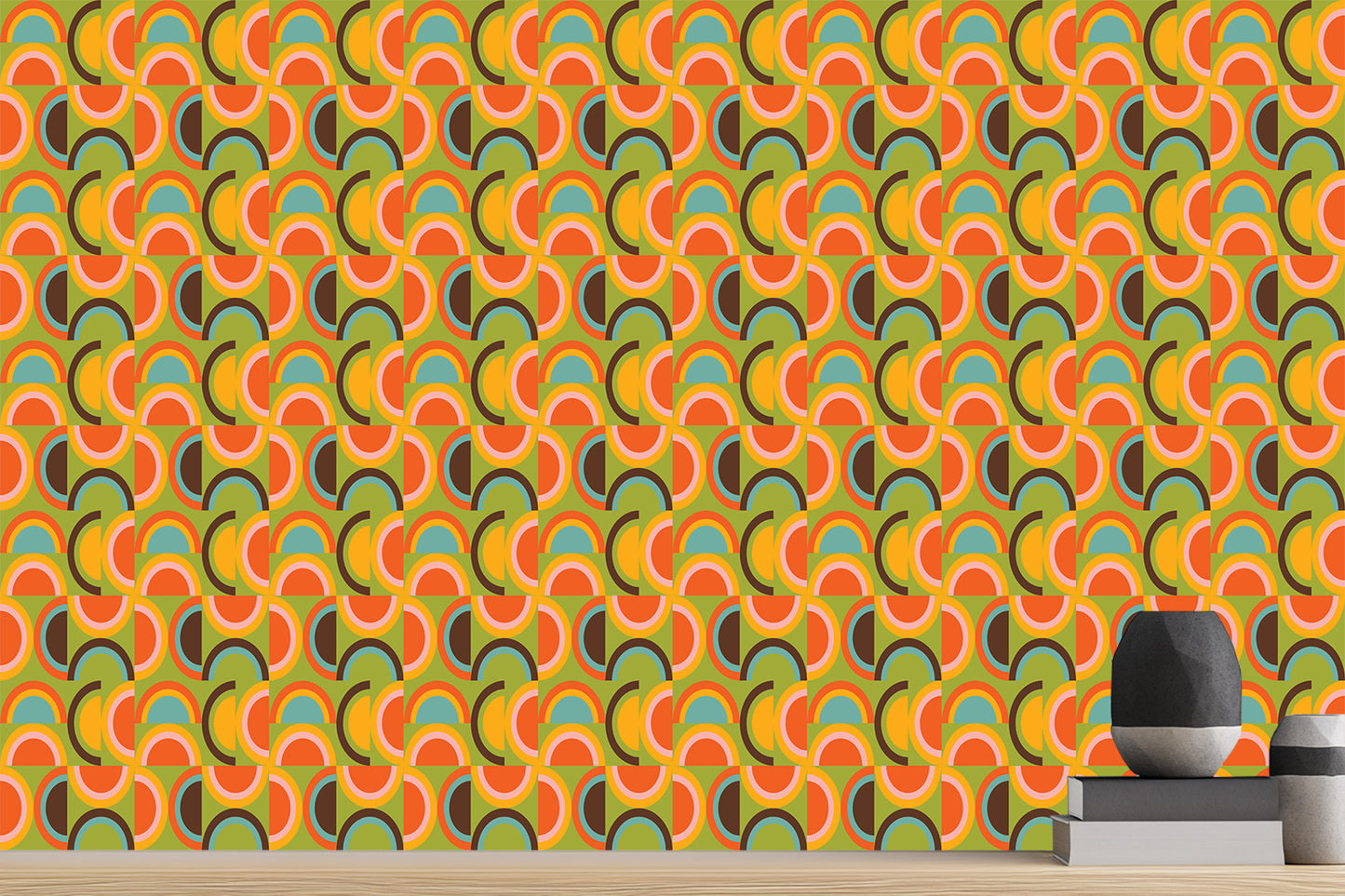 Vibrant Abstract Curves wall mural Mural wall art - XWALLX