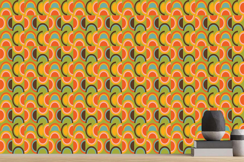 Vibrant Abstract Curves wall mural Mural wall art - XWALLX