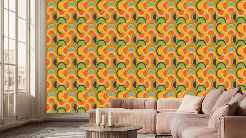 Vibrant Abstract Curves wall mural Mural wall decor - XWALLX