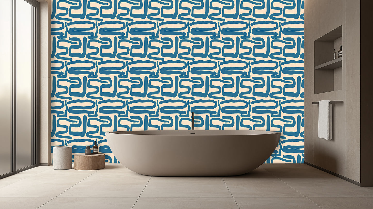 Fluid Abstract Line Art wall mural - XWALLX