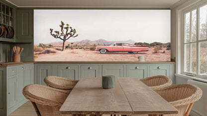 Vintage Pink Car Under Joshua Trees wall decor - XWALLX