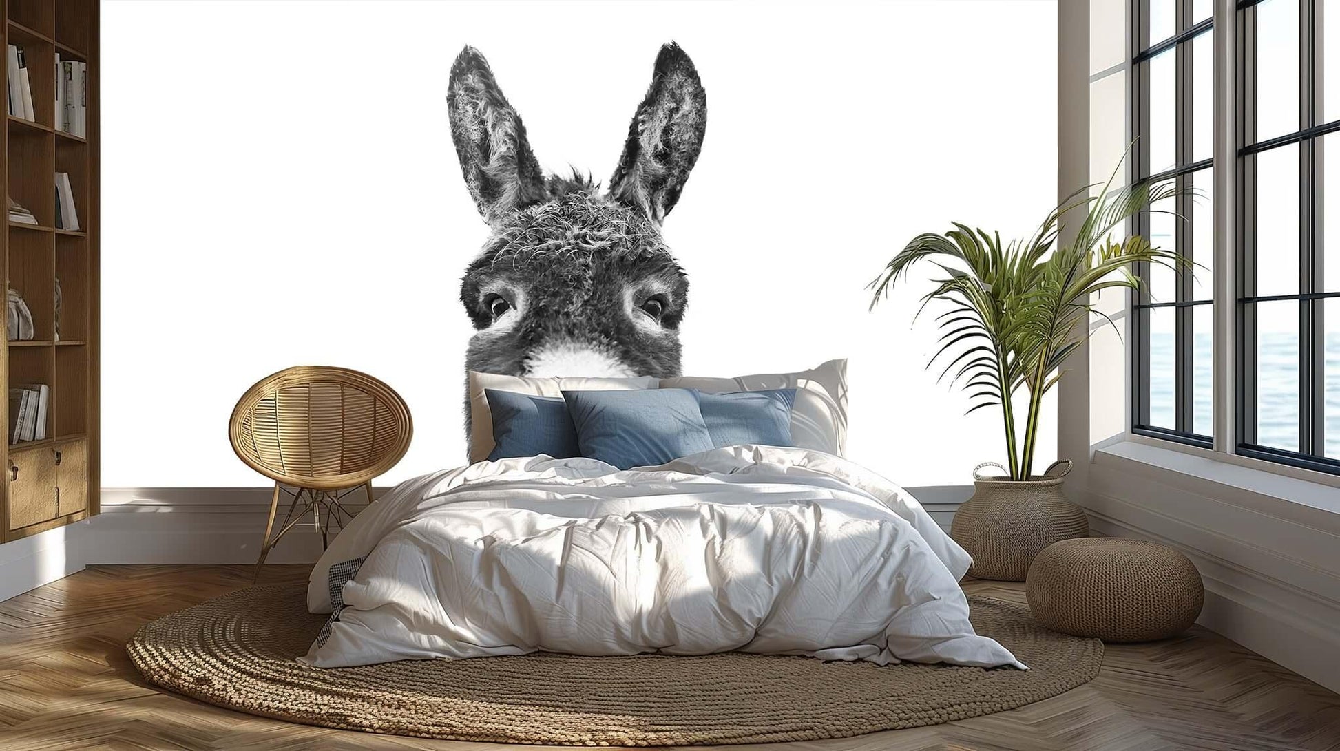 Charming Donkey Portrait wallpaper mural - XWALLX
