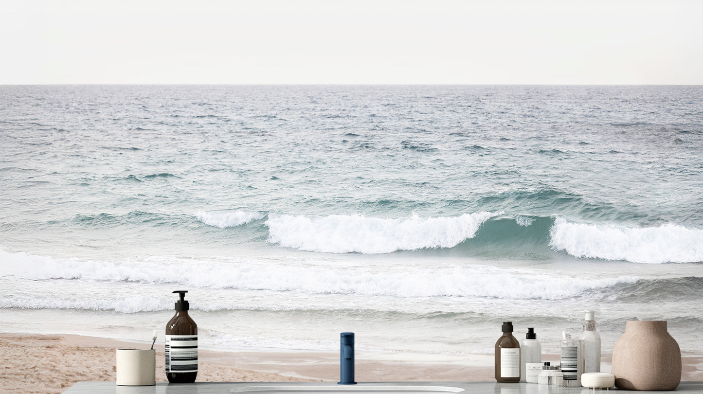Serene Ocean Waves wallpaper mural - XWALLX