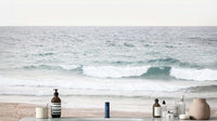 Turquoise Ocean wave abstract cool wallpaper for a sea-inspired bathroom wall