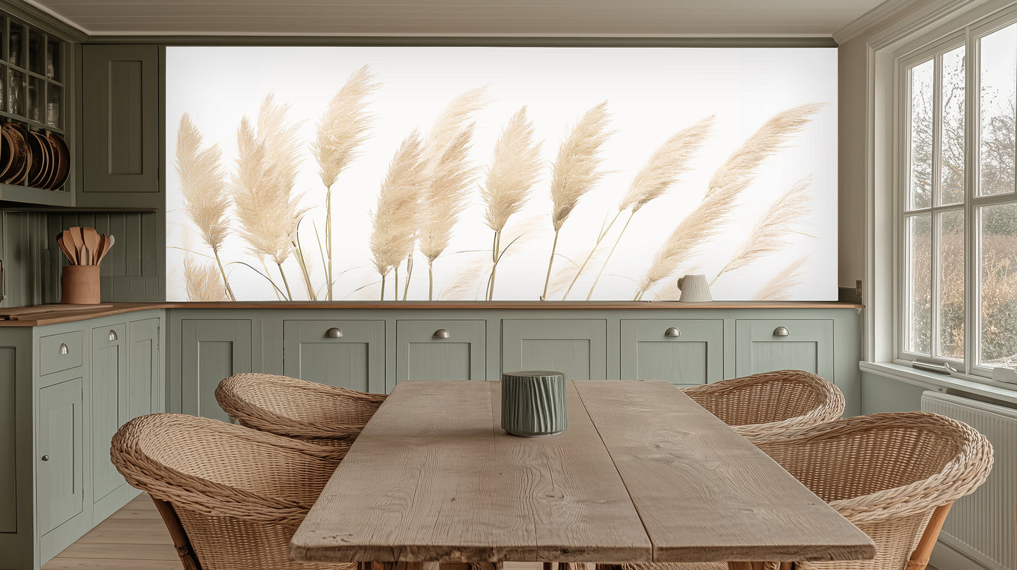 Elegant Pampas Grass Wall Mural for Serene Interiors wallpaper mural - XWALLX