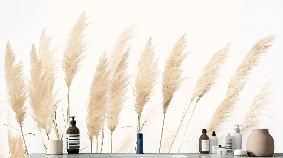 Elegant Pampas Grass Wall Mural for Serene Interiors wallpaper - XWALLX