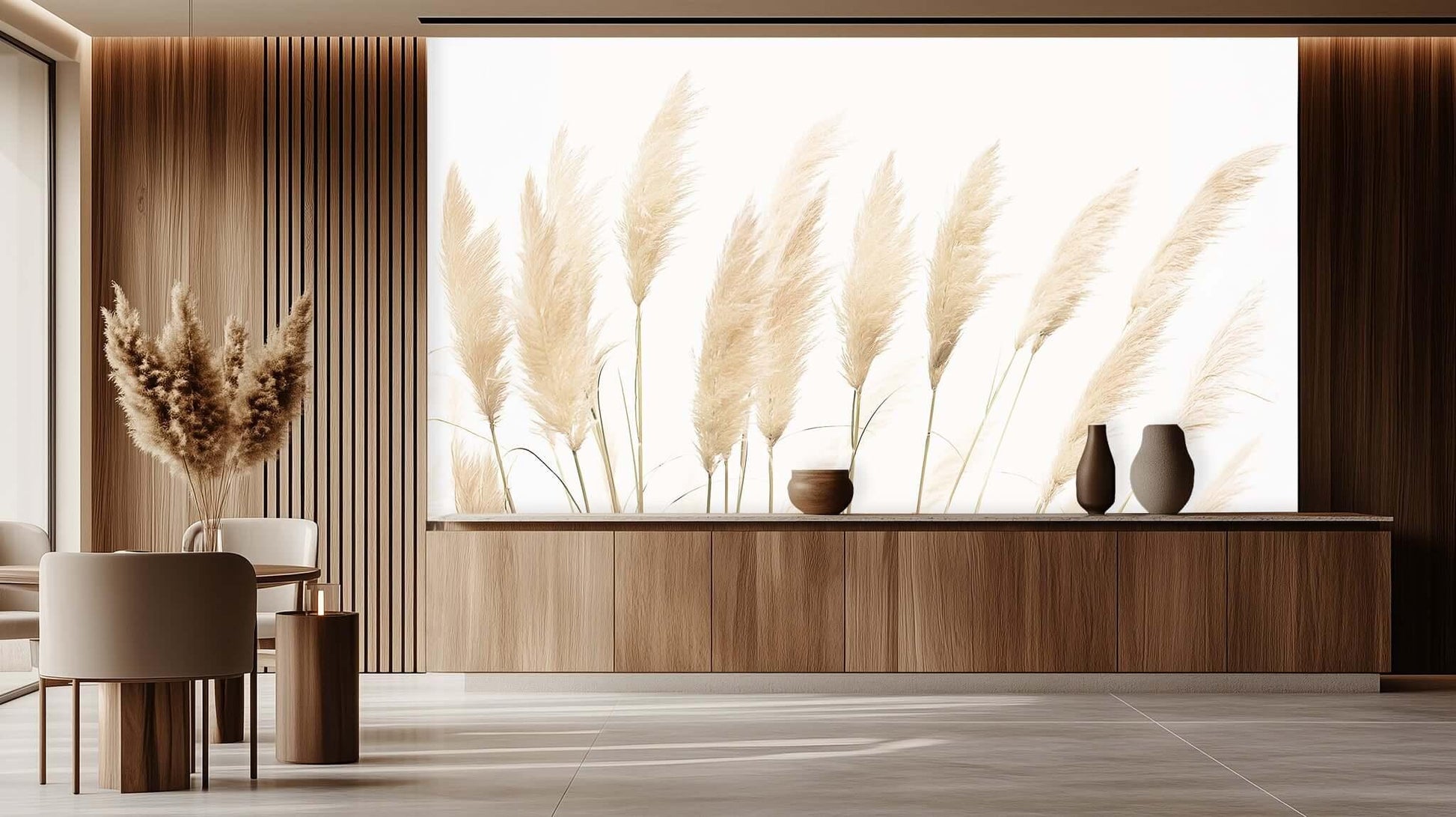 Elegant Pampas Grass Wall Mural for Serene Interiors wall art - XWALLX