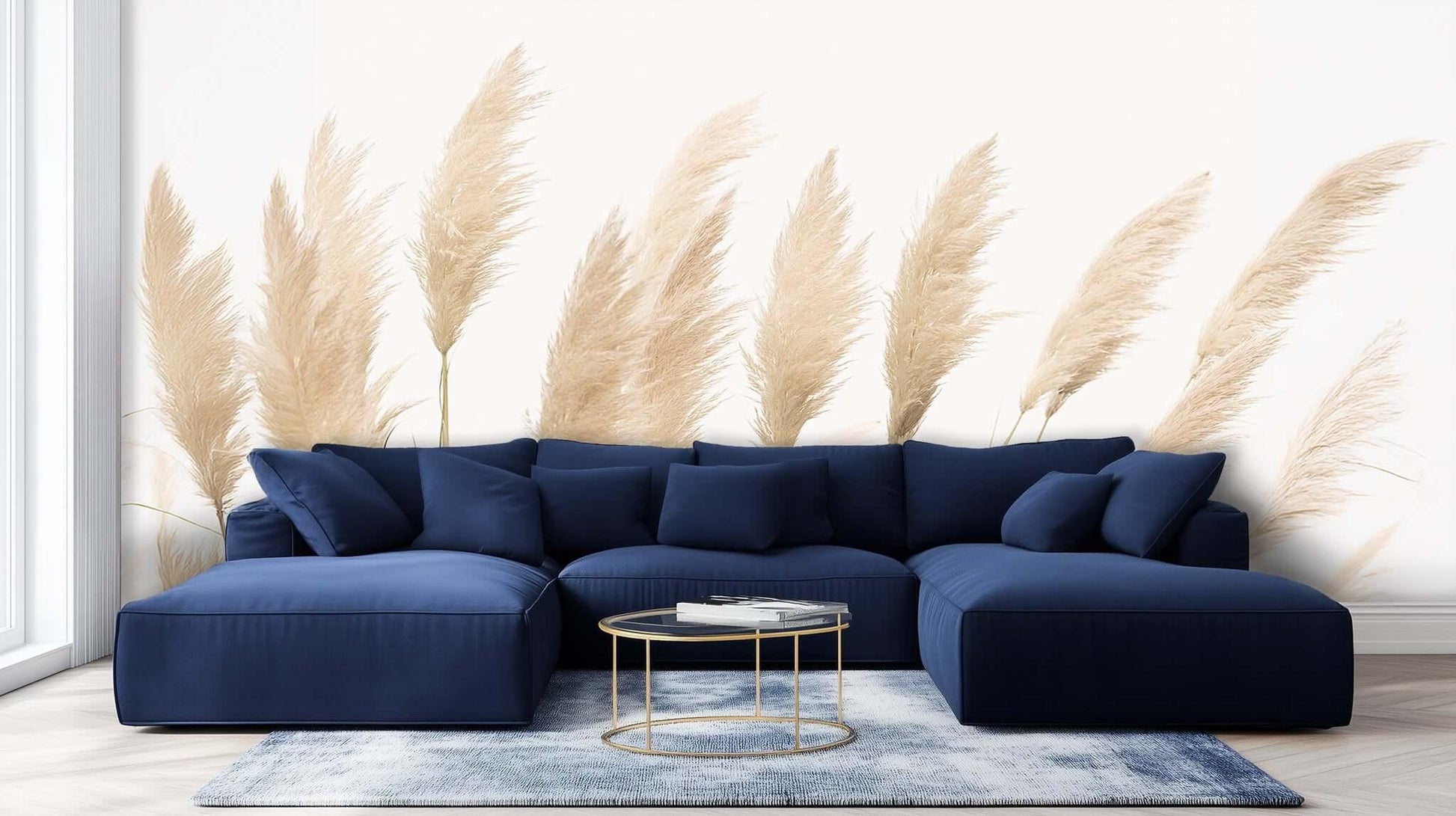 Elegant Pampas Grass Wall Mural for Serene Interiors wall decor - XWALLX