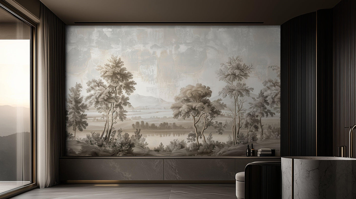 Elegant Grayscale wallpaper mural - XWALLX