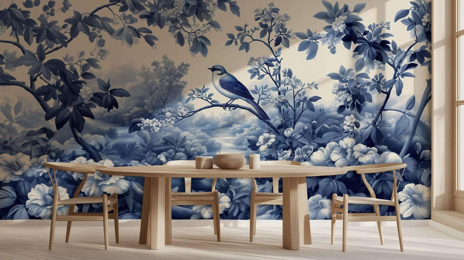 Mavi Floral duvar sanatı - XWALLX