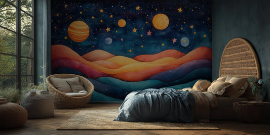 Planets and Stars wall mural - XWALLX