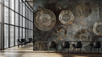 Vintage Industrial copper wallpaper mural for an industrial kitchen wall