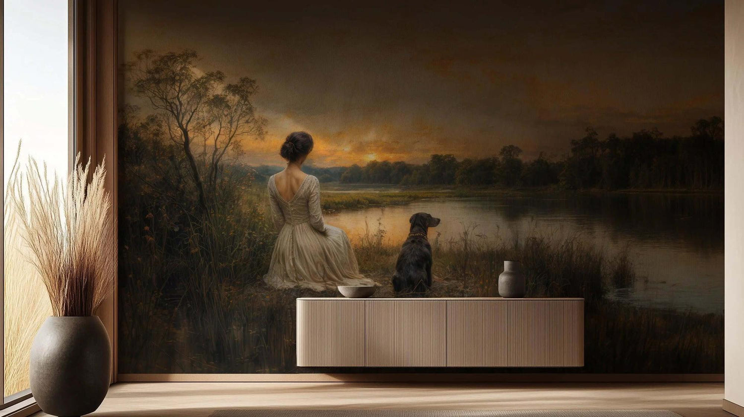 Sunset Lake poster duvar kağıdı - XWALLX