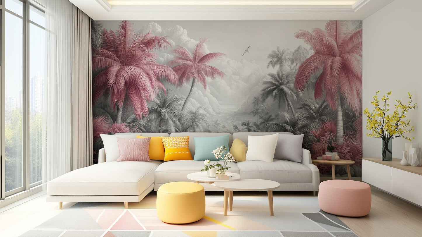 Pink Tropical wall art - XWALLX