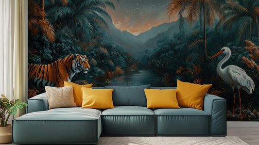 Tiger and Stork wall mural - XWALLX