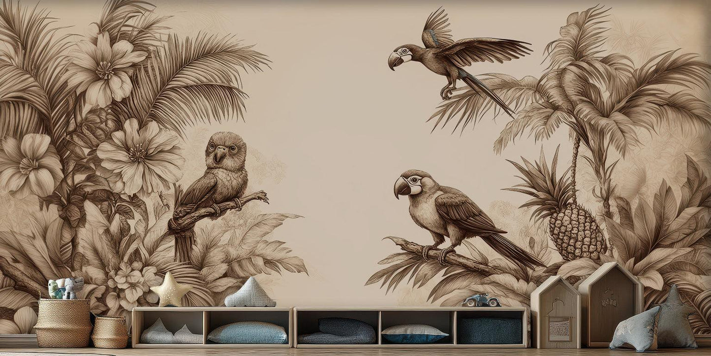 Vintage Tropical Jungle wall mural - XWALLX