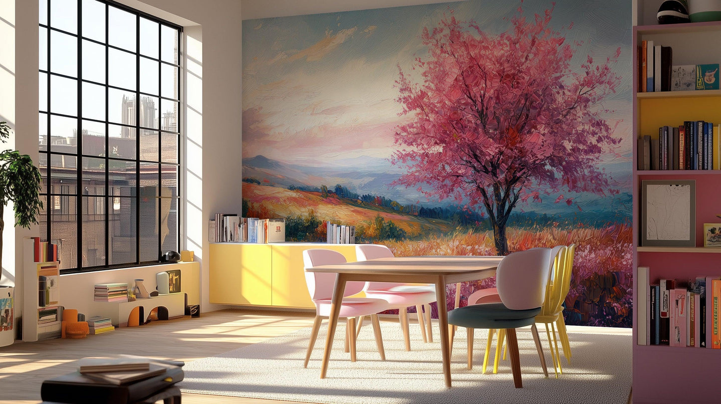 Pink Tree wall art - XWALLX