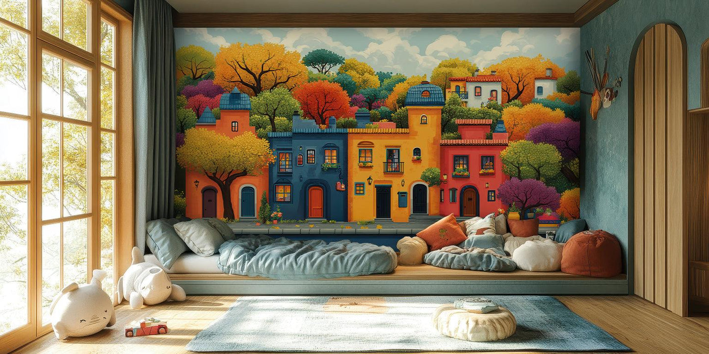 Vibrant Village wall art - XWALLX